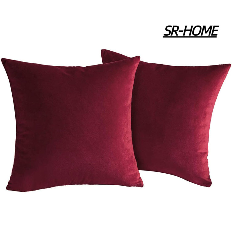 Maroon velvet online pillow